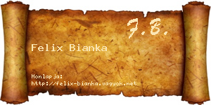 Felix Bianka névjegykártya